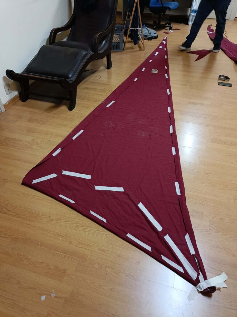 Hand-sewing a traditional sail — Sail Making course at Seamanship Academy